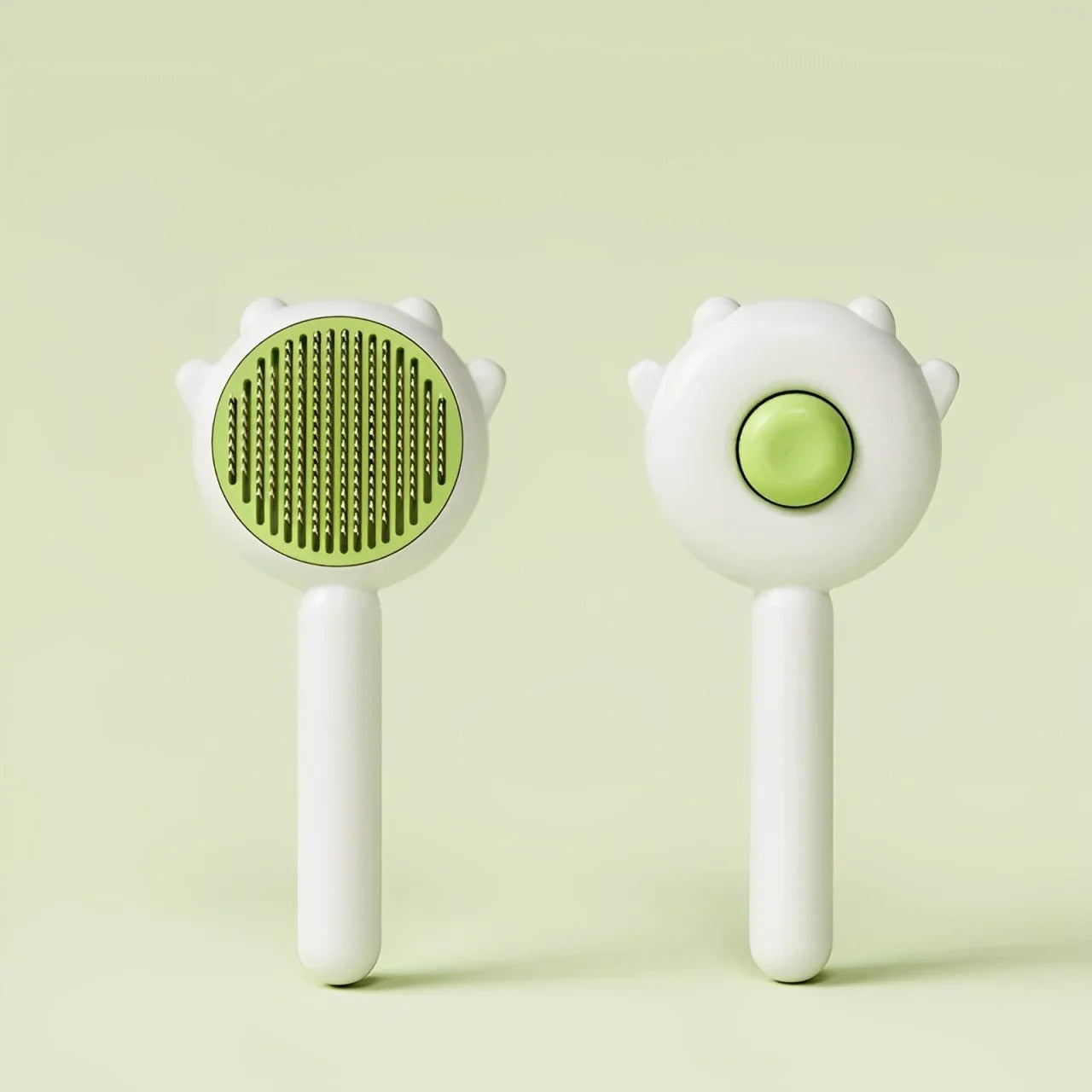 Cat Grooming Brush with One-Click Fur Release, Ergonomic Hair Remover for Indoor Cats, Gentle Detangling Tool for Short, Medium & Long Hair, Reduces Shedding